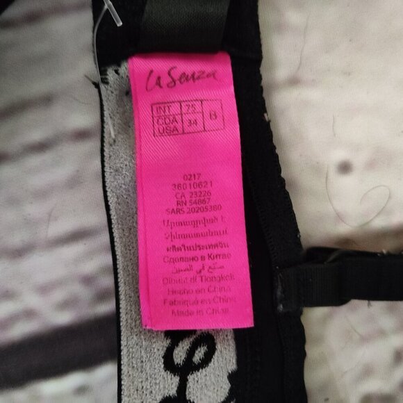 La Senza Remix Push Up Demi Cup Bra 34B Ombre Purple Pink Black Logo Strap - Picture 4 of 7
